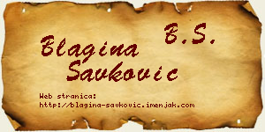 Blagina Savković vizit kartica